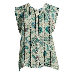 Zadig & Voltaire Blue Floral Textured Blouse